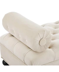 Streamdale Furniture Modern Velvet Upholstered Bench with 2 Pillows