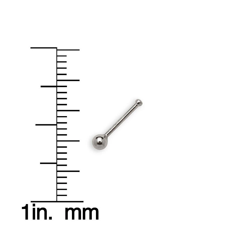 Curata Jewelry Solid 14k Polished 1.5mm Ball Nose Stud Piercing Body
