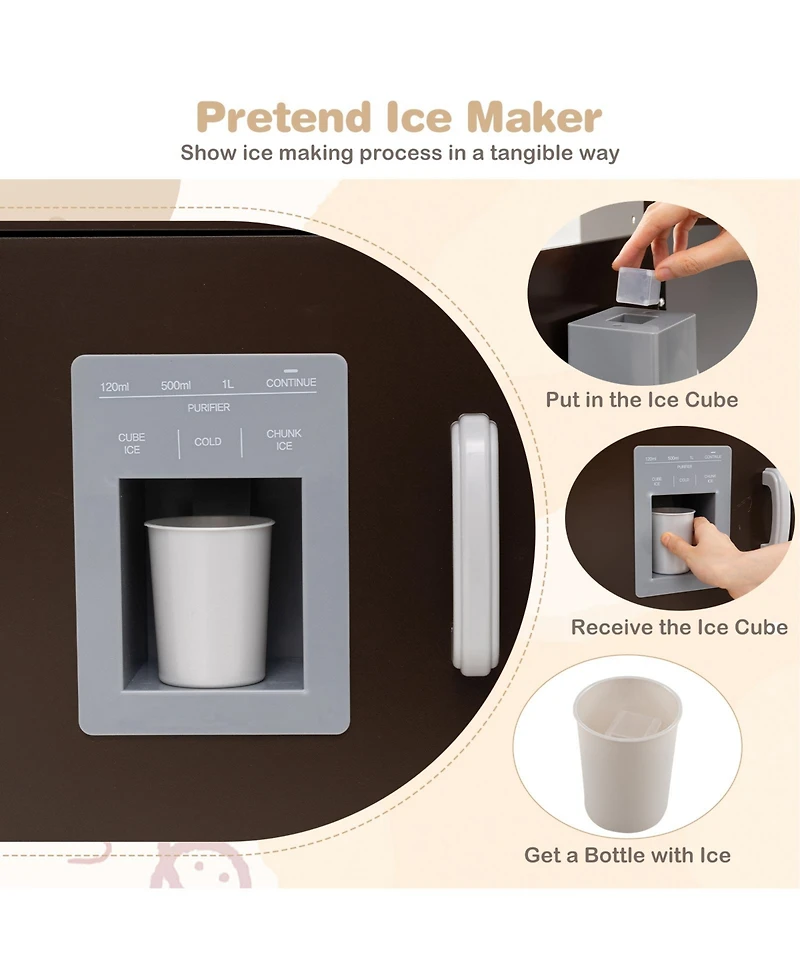 Slickblue Kids Corner Wooden Kitchen Playset with Realistic Lights & Sounds