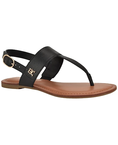 Tommy Hilfiger Women's Lenian T-Strap Flat Slingback Sandals