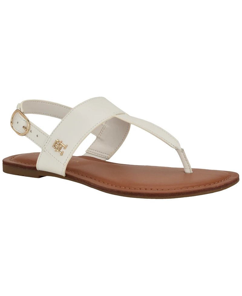 Tommy Hilfiger Women's Lenian T-Strap Flat Slingback Sandals