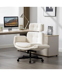 Streamdale Furniture Criss Cross Chair with Adjustable Armrests, Wheels & Headrest