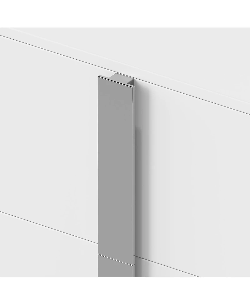 Streamdale Furniture Modern End Table with Drawers & Mirrored Handles