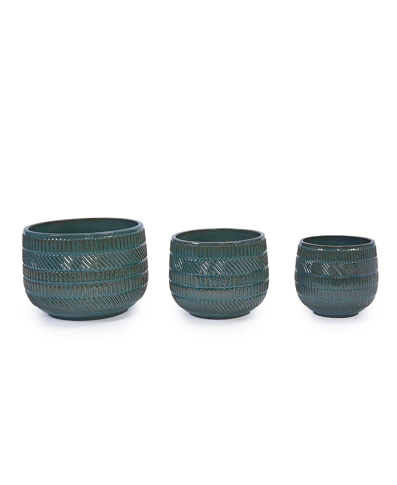 Streamdale Furniture Handmade Deep Ceramic Planter Set of 3