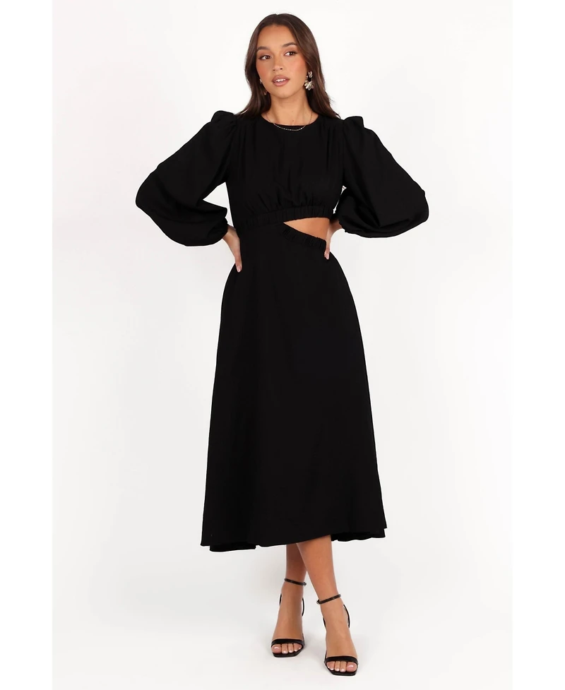 Petal and Pup Women's Ginnee Puff Sleeve Cutout Midi Dress