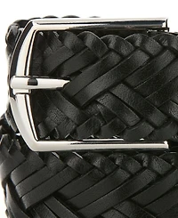 Perry Ellis Portfolio Men's Herringbone Braid Leather Belt