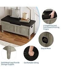 gaomon 39.4" Wooden Flip-Top Storage Bench