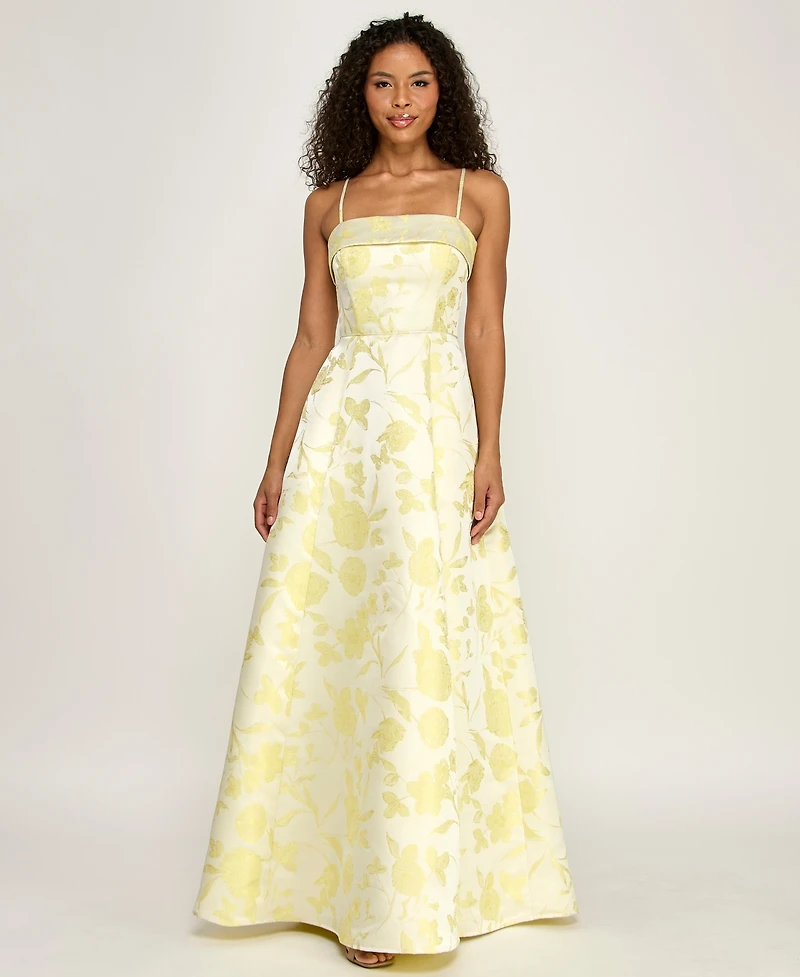 pear culture Juniors' Square Neck Long Dress