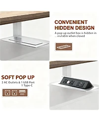 Yigii Drawer End Table with Charging Station for Living Room and Bedroom