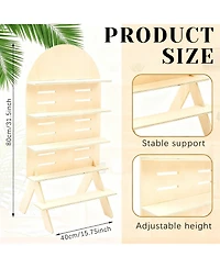 Yigii Adjustable 5-Tier Walnut Display Stand