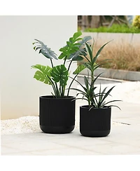 LuxenHome Round MgO Planter