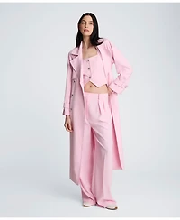 Kenneth Cole Women's Long-Sleeve Notch Collar Trench Coat