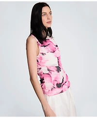 Kenneth Cole Women's Printed Crewneck Sleeveless Top