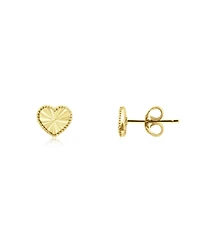 The Lovery Fluted Gold Heart Stud Earrings 14K Gold