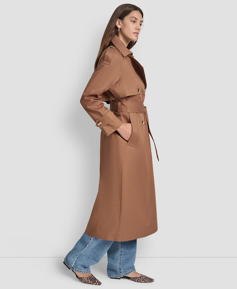 Dkny Jeans Women's Cotton Double-Breasted Trench Coat