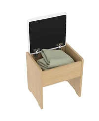 Streamdale Furniture 43.5" Fluted Makeup Vanity Desk with Mirror, Lights, 10 Drawers, 2 Cabinets, Stool