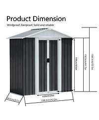 Streamdale Furniture Outdoor Storage Shed With Aluminum Alloy Frame With Base