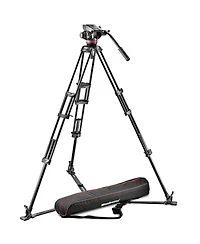 Manfrotto 546GB 3-Section Aluminum Twin Leg Tripod with 502 Fluid Video Head and Ground Spreader