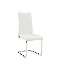 Streamdale Furniture Streamdale 4-Pack Pu Upholstered Dining Chairs with Chrome Legs