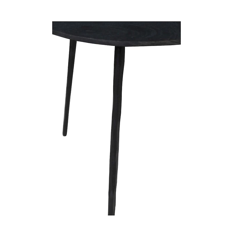 Reeves Abstract Contemporary Solid Acacia Wood Nesting End Tables (Set of 3)