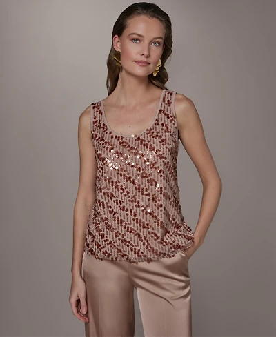 Donna Karan New York Women's Scoop Neck Mesh Cami Top