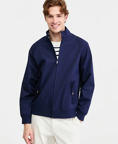 Club Room Men's Cotton-Blend Harrington Mock-Neck Jacket, Exclusively at Macy's