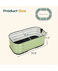 Aoodor Galvanized Raised Garden Bed 31.5'' Self-Watering Planter Box with Drainage Plug and Water Reservoir for Indoor & Outdoor Gardening