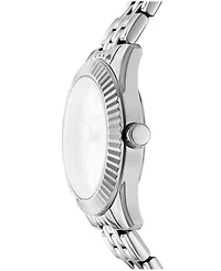Dkny Women's Black Dial Fluted Bezel Stainless Steel Bracelet Watch, 30mm