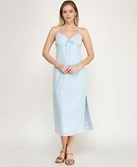 Beauty & Grace Juniors' Embroidered Midi Dress