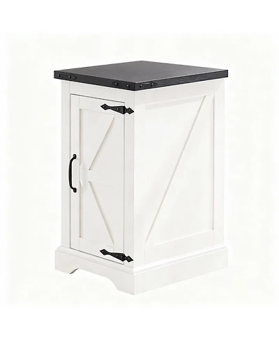 Yigii Farmhouse Nightstand with Charging Station