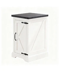 Yigii Farmhouse Nightstand with Charging Station