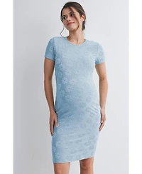 Hello Miz Maternity Floral Bodycon Short Sleeve Dress