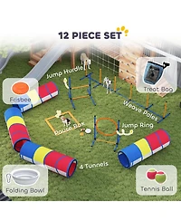 PawHut Dog Agility Training Equipment, 12-Piece Dog Obstacle Course