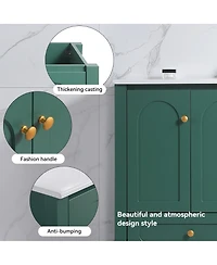 Sillysis 48" Bathroom Vanity with Integrated Ceramic Sink, Mdf Cabinet & Soft-Close Doors, Transitional Modern Storage for Elegant Decor
