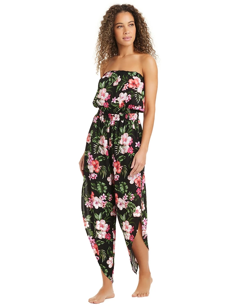 Bar Iii Tropical Heat Printed Tube Jumpsuit, Macy's Exclusive