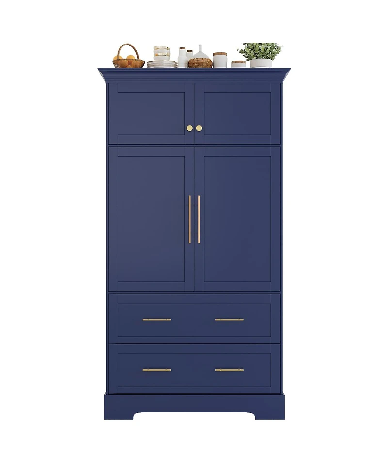 Streamdale Furniture Farmhouse Kitchen Pantry, 4 Doors