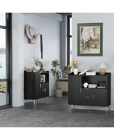 gaomon 40" Sideboard Buffet Storage Cabinet with Shelves and Doors, Modern Coffee Bar Station Wood Kitchen Table for Kitchen