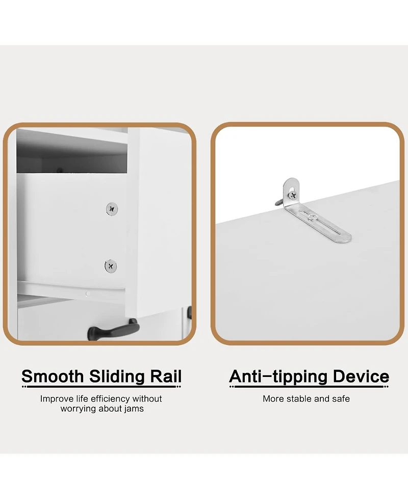 gaomon 6-Tier Bookshelf with Door and 3 Drawers, 71" Tall Bookcase with 3-Tier Open Shelves