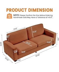 gaomon 83" Sofa, Corduroy 3 Seater Deep Seat Couch with Wide Armrest, Removable Washable Cushion Cover, Comfy Sofa for Living Room Bedroom Apartm