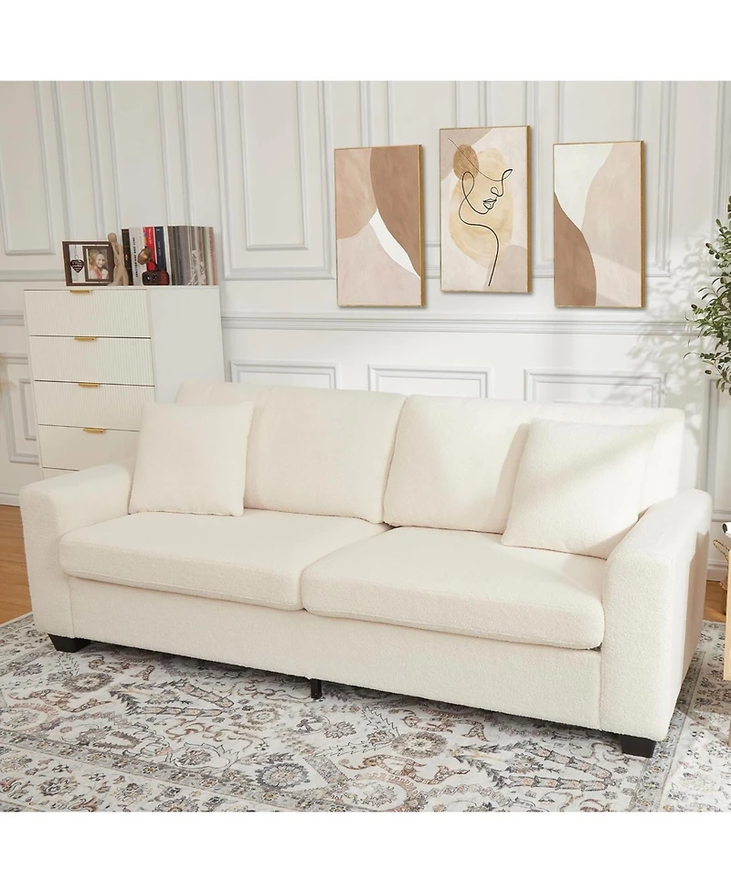 gaomon 83 Inch Sofa, Modern Corduroy 3 Seater Deep Seat Couch with Wide Armrest, Removable Washable Cushion Cover