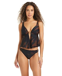 Bar Iii Women's Palm Breeze Fly Away Over-The-Shoulder Tankini, Macy's Exclusive