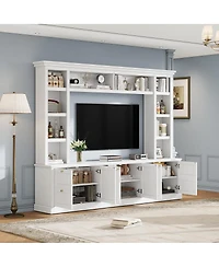 Streamdale Furniture Modern Tv Stand with Bookcase for TVs up to 70 inch, 3 Shelves