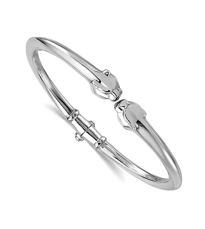 Curata Jewelry Solid 18k Panther Head Hinged Cuff Bangle
