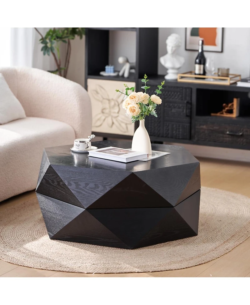 Streamdale Furniture Retro Flip Top Coffee Table with Hidden Storage