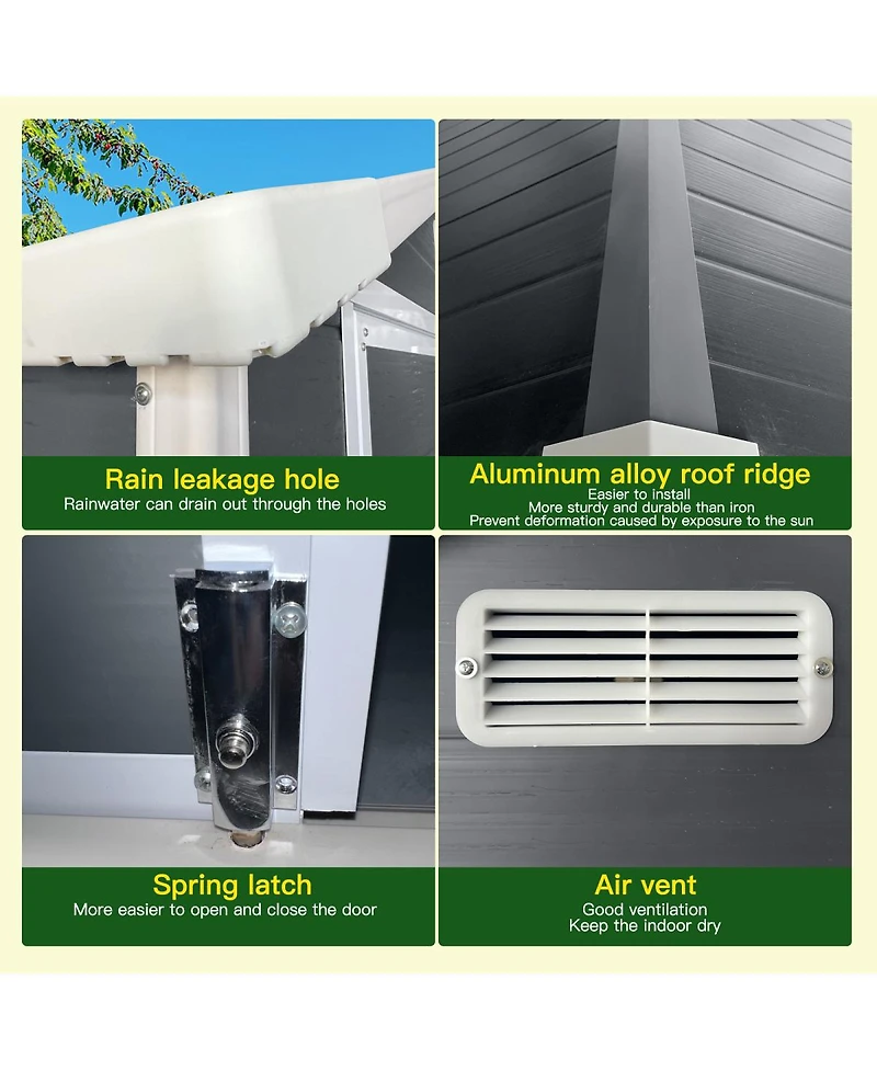 Streamdale Furniture Plastic Outdoor Storage Shed with Lockable Door