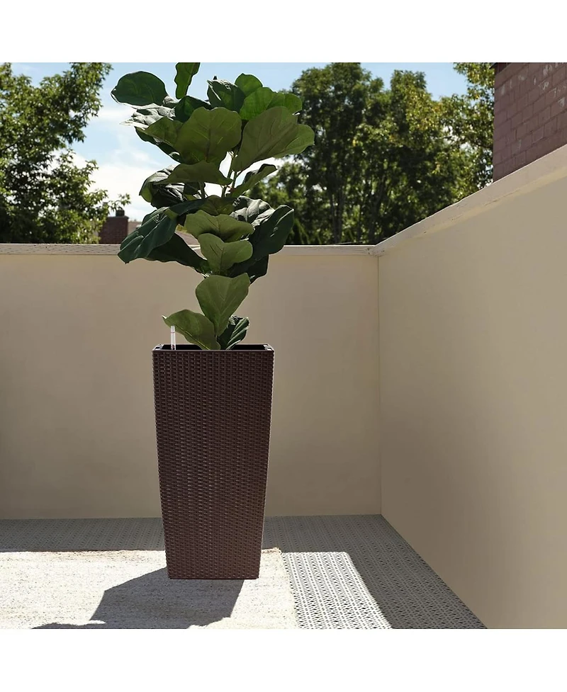 Streamdale Furniture 30" Tall Large Self-Watering Planter with Inner Tray & Water Level Monitor