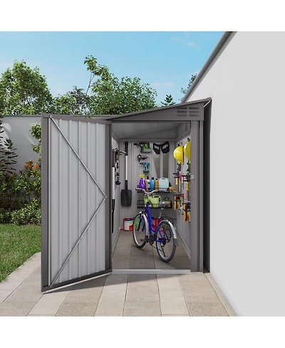 Streamdale Furniture Durable Galvanized Steel Outdoor Storage Shed with Vented Roof