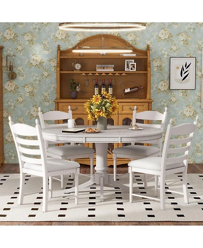 Streamdale Furniture Retro Dining Set with Pedestal Table Base