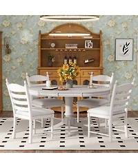 Streamdale Furniture Retro Dining Set with Pedestal Table Base