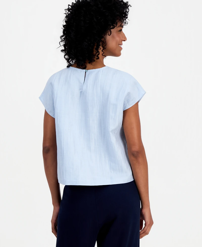 Eileen Fisher Women's Round-Neck Short-Sleeve Boxy Top